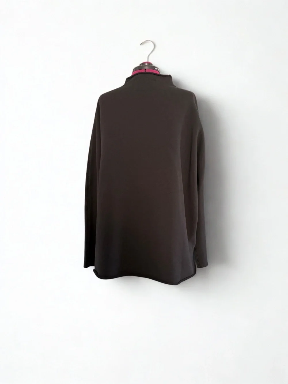 Frank & Eileen Effie Long Sleeve Funnel Neck Capelet, Large, Black